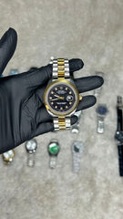 Rolex Datejust Two-Tone Automatic Watch – Black Dial with Diamond Markers