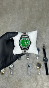 Rolex Datejust Two-Tone Automatic Watch – Black Dial with Diamond Markers