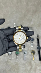 Rolex Datejust Two-Tone Automatic Watch – Black Dial with Diamond Markers